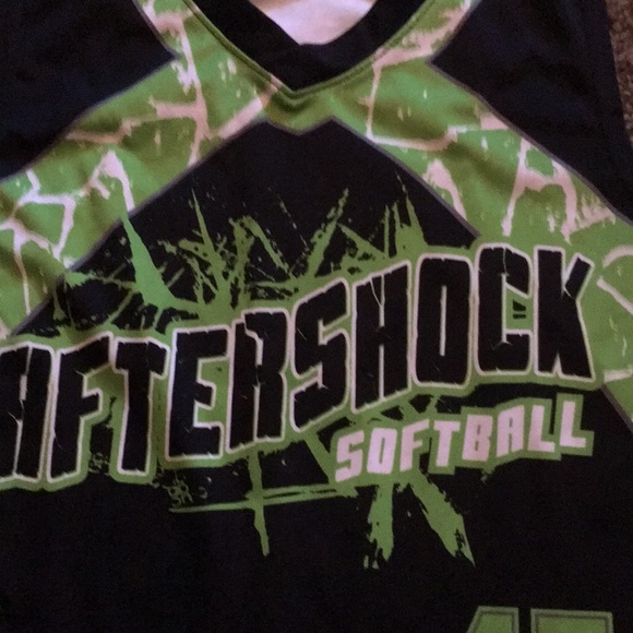 Ladies Boombah Aftershock softball jersey lime green & black Sz L - Picture 4 of 10